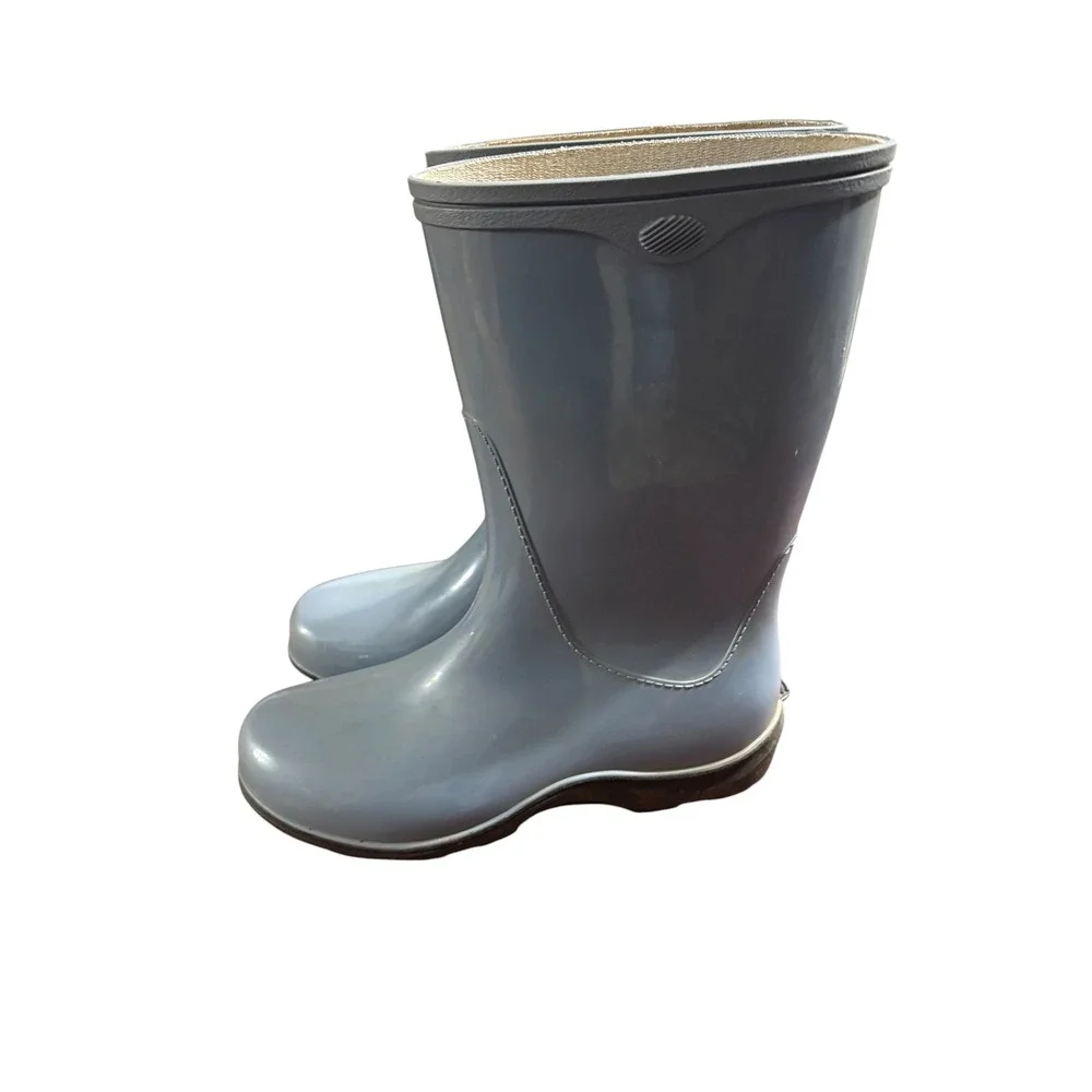 Sloggers Womens Rain Boots Light Blue Gray Waterproof Garden Shoes Size 7 USA